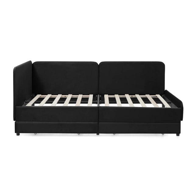 Twin Upholstered Velvet Storage Sofa Bed Frame - Omega Lifestyles
