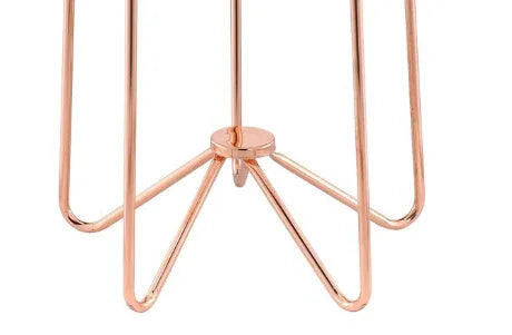 Frosted Glass Rose Gold Finish Round End Table - Omega Lifestyles