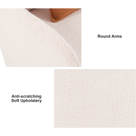 Pet Friendly Sherpa Upholstered Fluffy Fabric Accent Chair - Omega Lifestyles