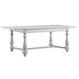 Solid Wood Rectangular Gray Dining Table Seating Six