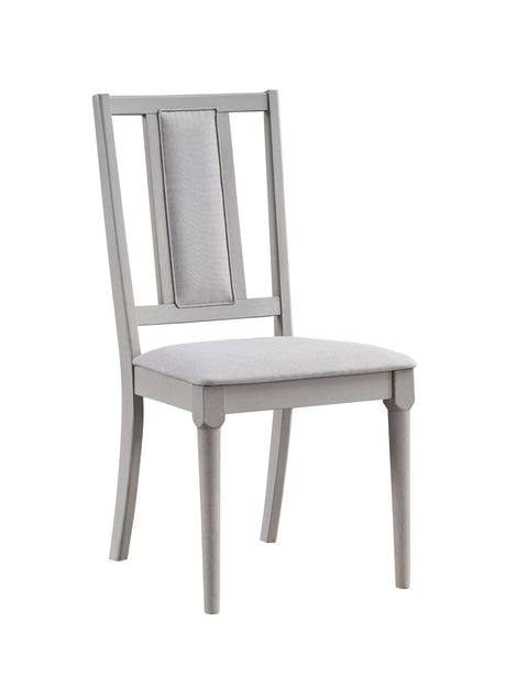 Set of 2 Beige Linen Padded Seat Side Chairs - Omega Lifestyles