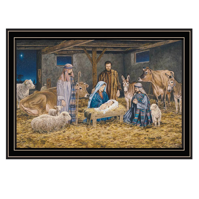 Nativity Framed Wood Paper Wall Art Decor - Omega Lifestyles