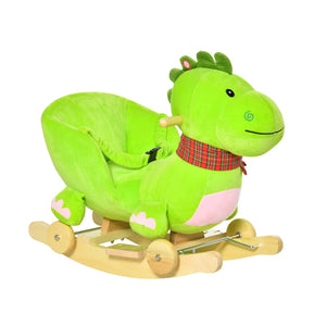 2-in-1 Plush Ride-On Kids Rocking Dinosaur Toy - Omega Lifestyles