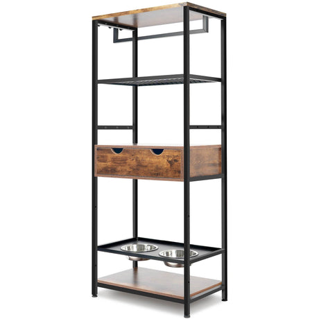 Adjustable Height Raised Dog Feeding Station With Storage - Sleep Galleria