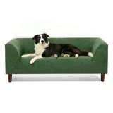 Modern Olive Green Foam Pet Sofa With Armrests And Backrest - Omega Lifestyles