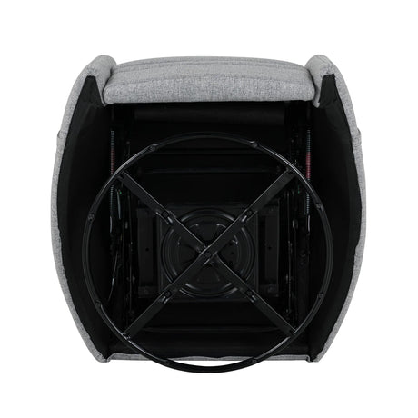 Manual Rocker Swivel Linen Upholstered Recliner Chair With Pillows - Omega Lifestyles