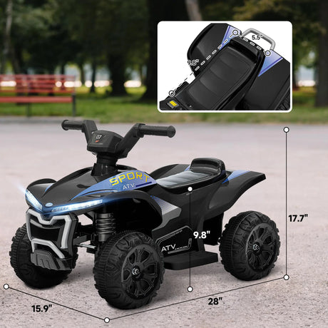 Kids Rechargeable 6V ATV Quad Ride-On Toy With Lights - Omega Lifestyles