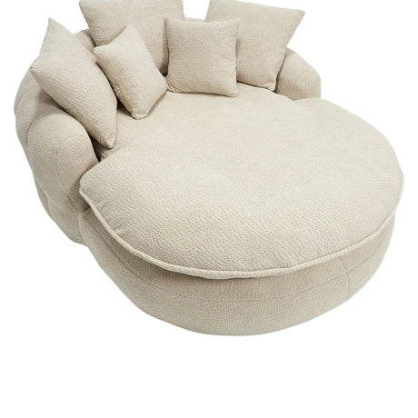 Oversized Chenille Memory Foam Bean Bag Sofa With Pillows - Omega Lifestyles