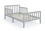 Solid Wood Light Gray Toddler Bed With Safety Rails - Omega Lifestyles