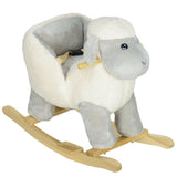 Plush Lamb Toddler Rocking Horse With Safety Belt - Omega Lifestyles