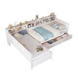 Twin Wood L-Shape Daybed With Storage Drawers - Omega Lifestyles