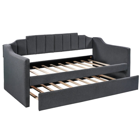 Upholstered Twin Daybed With Wheeled Trundle - Omega Lifestyles