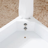 White Solid Wood Vanity Stool With Cushioned Seat - Omega Lifestyles