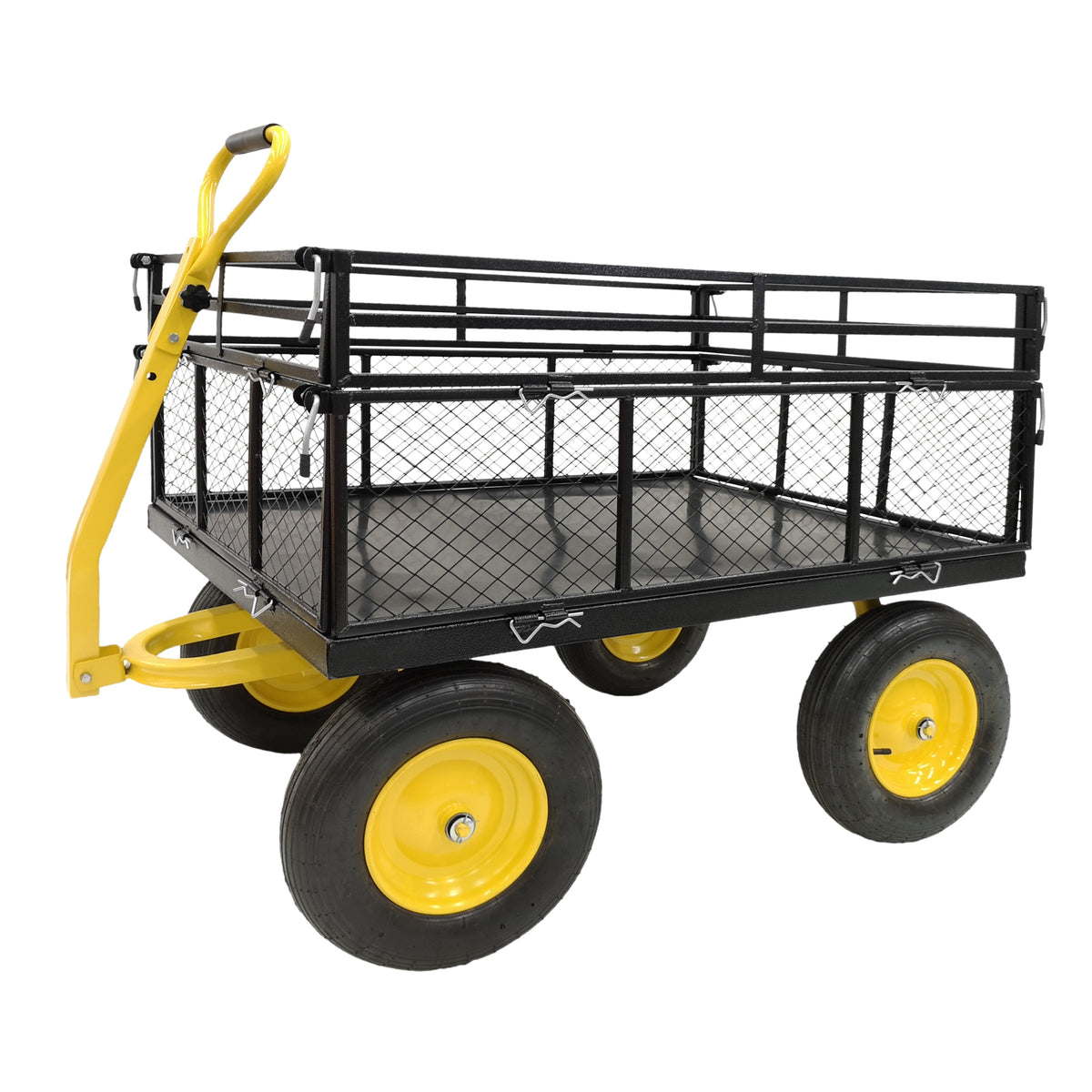 Heavy Duty Steel Garden Cart With 16-Inch Pneumatic Tires
