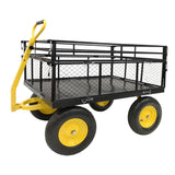 Heavy Duty Steel Garden Cart With 16-Inch Pneumatic Tires