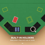 Foldable 8-Player Felt Fold-Up Poker Table - Omega Lifestyles