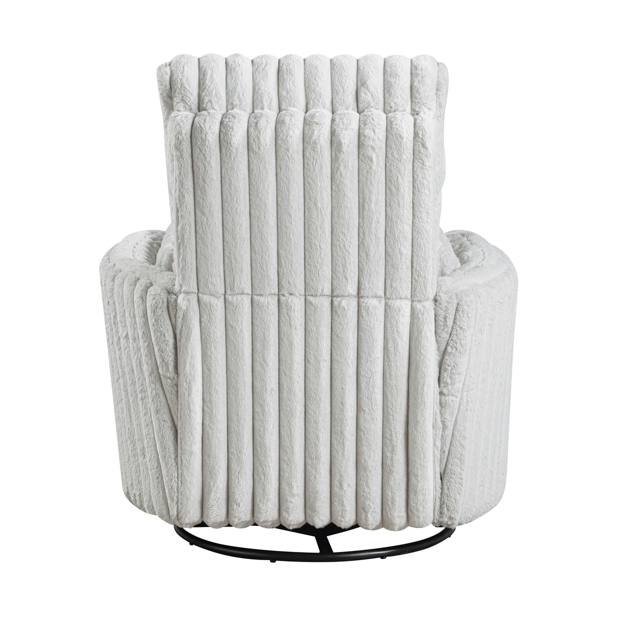 Gray Corduroy Recliner Chair With Swivel Glider And Pillows - Omega Lifestyles