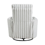 Gray Corduroy Recliner Chair With Swivel Glider And Pillows - Omega Lifestyles