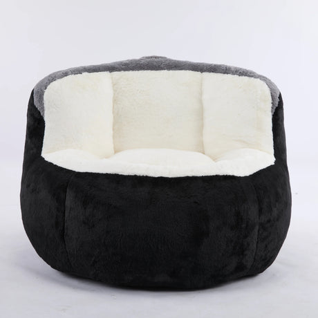 Multicolor Faux Fur Oversized Foam-Filled Bean Bag Chair - Omega Lifestyles