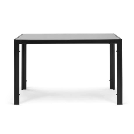 Black Tempered Glass Metal Frame Dining Table For Four - Omega Lifestyles