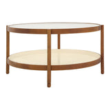 Modern Farmhouse Solid Wood Round Coffee Table - Sleep Galleria