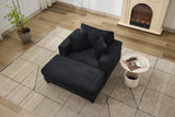 Corduroy Chaise Lounge Chair With Removable Ottoman - Omega Lifestyles