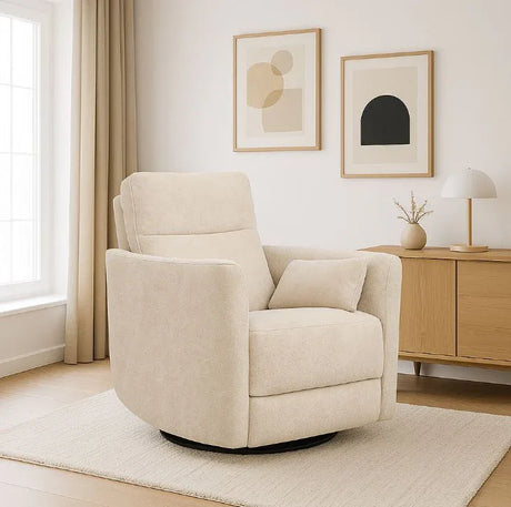 Manual Swivel Recliner With Super Soft Polyester Fabric - Omega Lifestyles