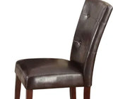 Set of 2 Espresso Synthetic Leather Walnut Side Chairs - Omega Lifestyles