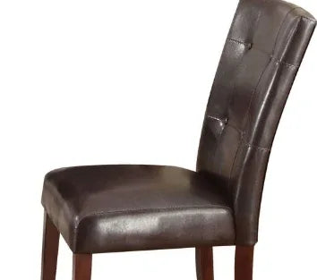 Set of 2 Espresso Synthetic Leather Walnut Side Chairs - Omega Lifestyles