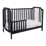 Convertible 3-in-1 Solid Wood Black Island Crib - Omega Lifestyles