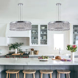 Modern Round Crystal Chandelier 19-Inch Flush Mount Light - Omega Lifestyles