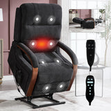 Power Chenille Lift Recliner Chair With Massage Heat - Omega Lifestyles