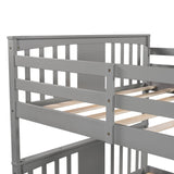 Full Over Full Solid Wood Gray Bunk Bed - Omega Lifestyles