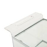 Acrylic Rattan Metal Frame Bar Cart With Tempered Glass Shelves - Omega Lifestyles