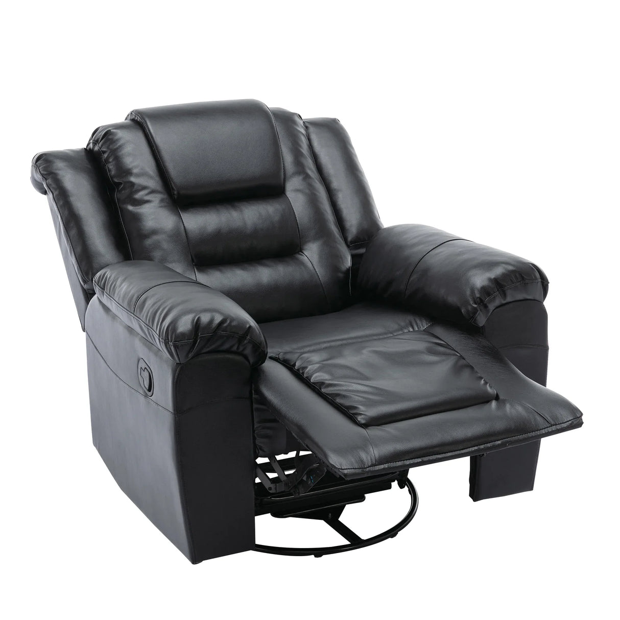 Manual Rocking 360-Degree Swivel Recliner Chair With PU Upholstery - Omega Lifestyles