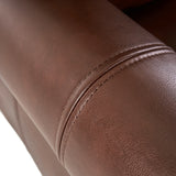 Contemporary Brown PU Pushback Recliner With Rubberwood Legs - Omega Lifestyles