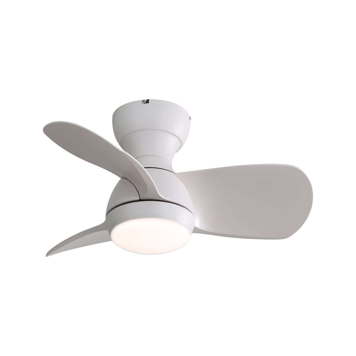 23-Inch White Indoor Ceiling Fan With LED Light