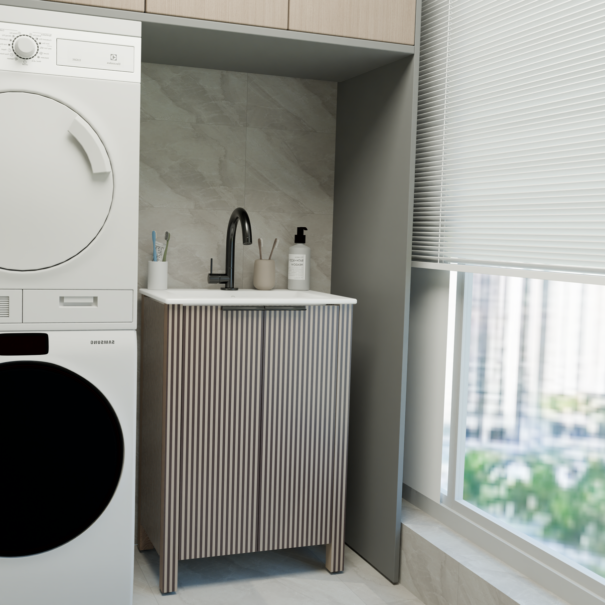 24-Inch Floor Stand Bathroom Vanity With Ceramic Basin