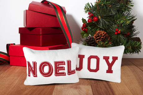 Noel Sherpa Textured 14x20 Inch Christmas Throw Pillow - Omega Lifestyles