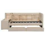 Twin Velvet Upholstered Daybed With Storage Drawers - Omega Lifestyles