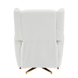 Boucle Upholstered Beige Power Recliner Chair With Swivel - Omega Lifestyles