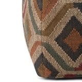 Handcrafted Multi-Color Kilim Pattern Square Pouf - Omega Lifestyles