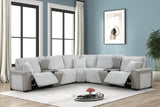 Power Reclining Modern Corduroy Sectional Sofa With Console - Omega Lifestyles