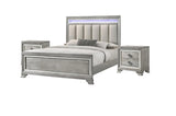 King Modern Solid Wood Bed Frame And Nightstand Set