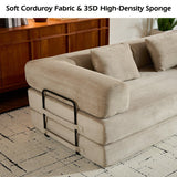 Corduroy Convertible Sleeper Sofa Bed With Foam Cushion - Omega Lifestyles