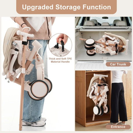 7-in-1 Multifunctional Foldable Baby Tricycle With Canopy - Omega Lifestyles