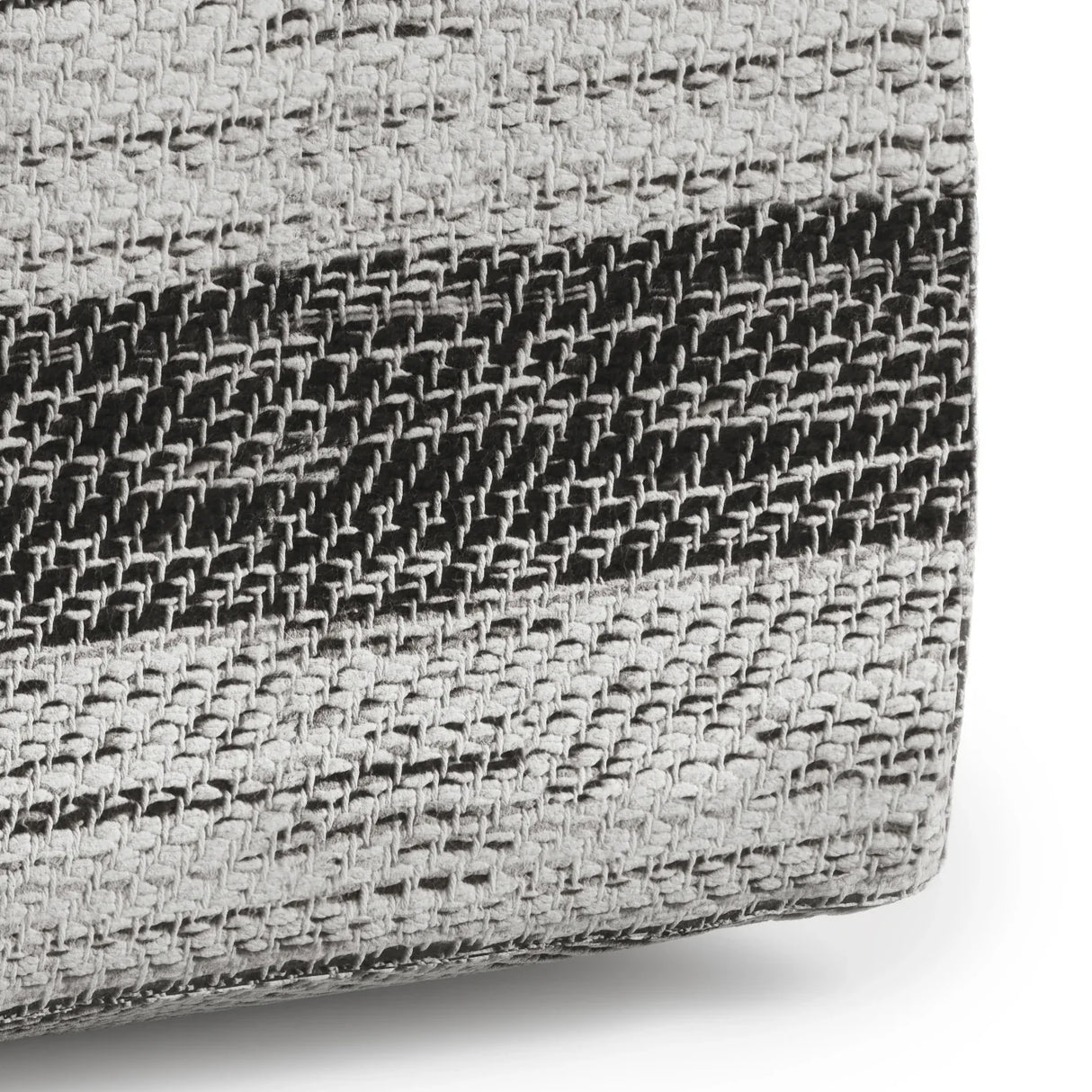 Grey Mélange Fabric Square Pouf Ottoman Seating Stool - Omega Lifestyles