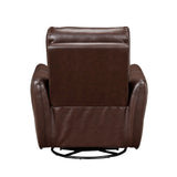 Brown Leather Swivel Recliner Chair With Wood Frame - Omega Lifestyles