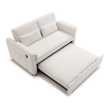 Velvet Pull Out Sofa Bed With Adjustable Backrest - Omega Lifestyles