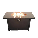 Modern Black Stainless Steel Propane Fire Pit Table